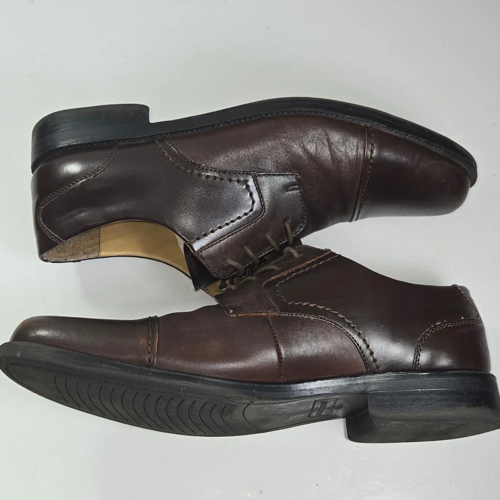 Dockers Mens Dark Brown Leather Cap‎ Toe Oxford Dress Shoes Size 12M 90-95147